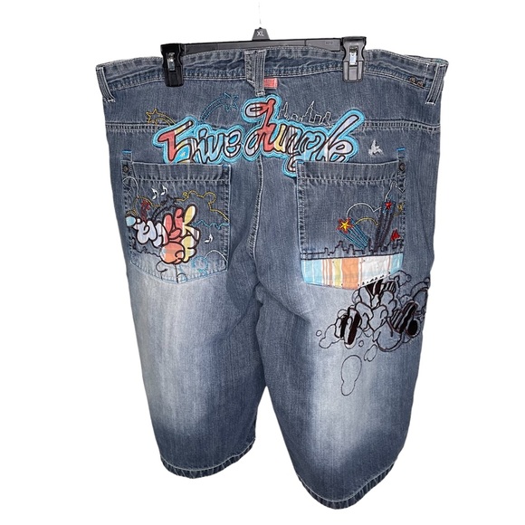 5ive Jungle Other - 5ive Jungle Embellished Jean Shorts Men’s 42 W Denim Embroidery Hip Hop